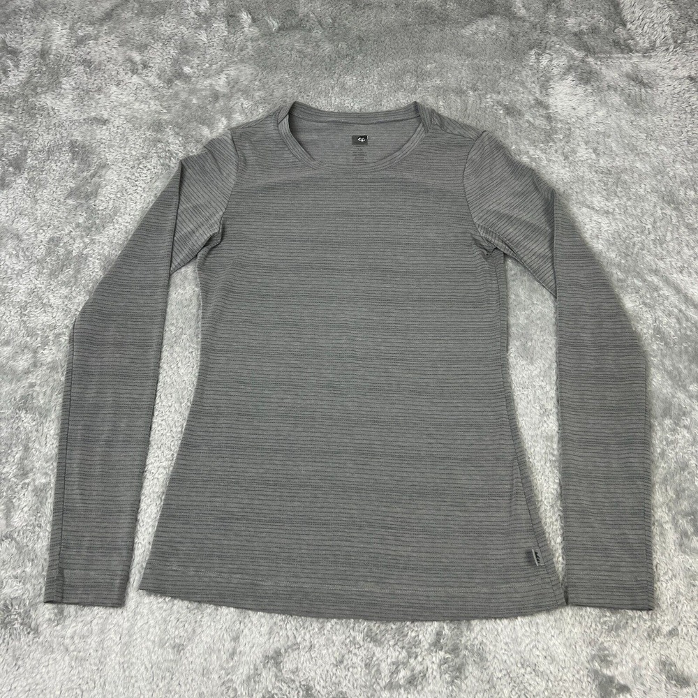 REI Shirt Womens XS Gray Striped Long Sleeve Stretch Athletic Hiking